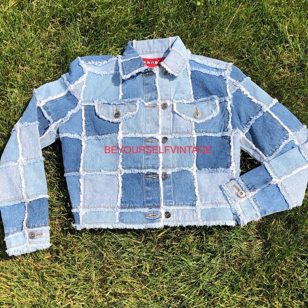Deadstock Zana Di Vintage Denim Patchwork Jacket size medium